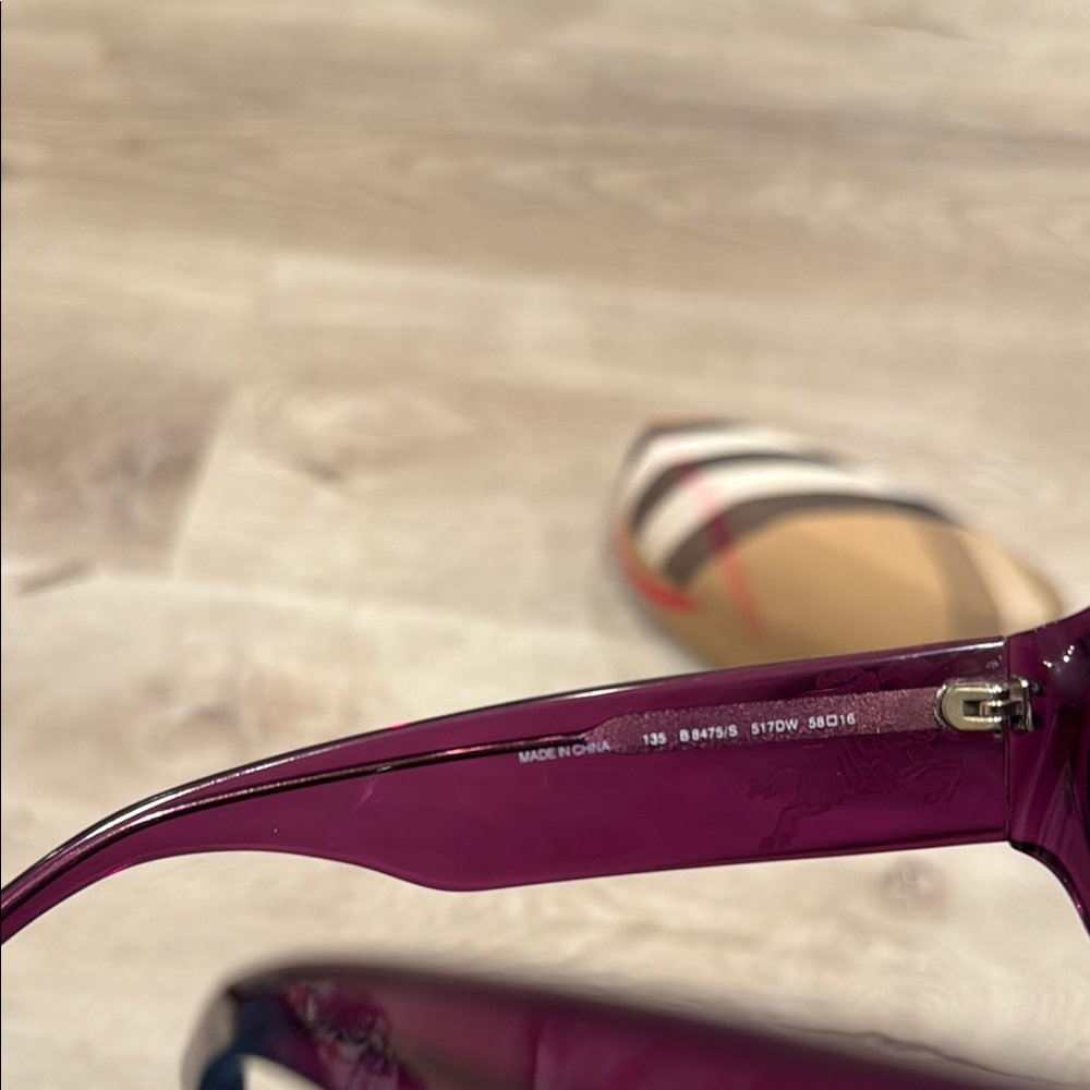 Burberry Purple Sunglasses With Case - Picture 3 of 8